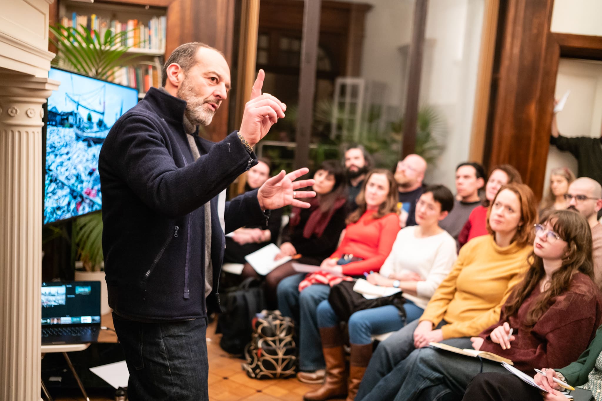 Danny Scheinmann teaching at the Clear Europe Storytelling Masterclass in Brussels, Belgium