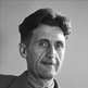 A headshot of George Orwell